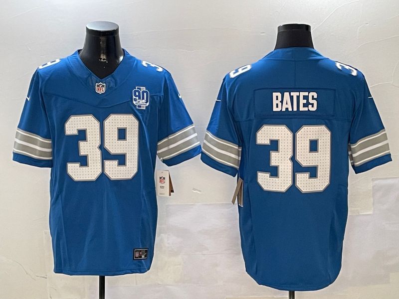 Men Detroit Lions #39 Bates Blue three generations 2024 Nike Limited NFL Jersey style 01022